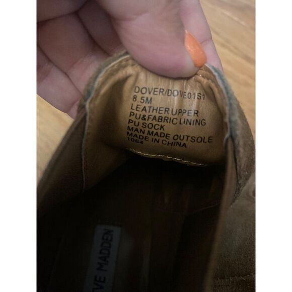 Steve Madden Dover women's suede brown chelsea elastic side ankle booties sz 8.5 - Picture 8 of 8